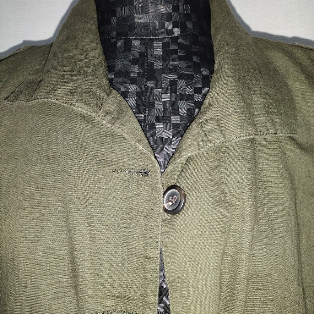 Who what wear army green linen jacket